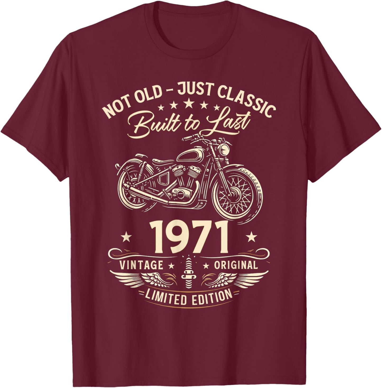 55. Geburtstag Mann Geschenk Motorrad Motorradfahrer 1971 T-Shirt - T-Shirt | Maroon
