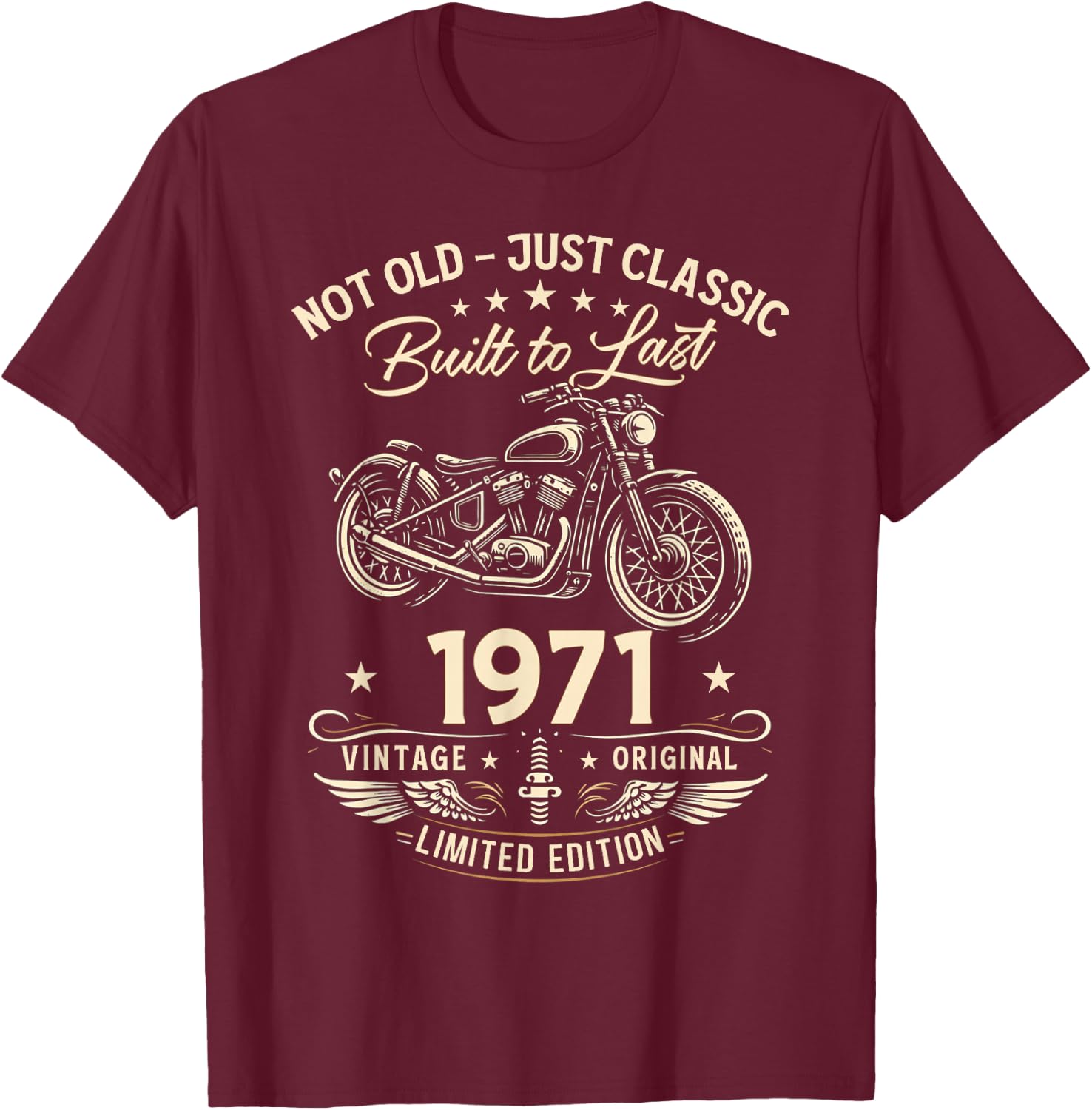 55. Geburtstag Mann Geschenk Motorrad Motorradfahrer 1971 T-Shirt - T-Shirt | Maroon