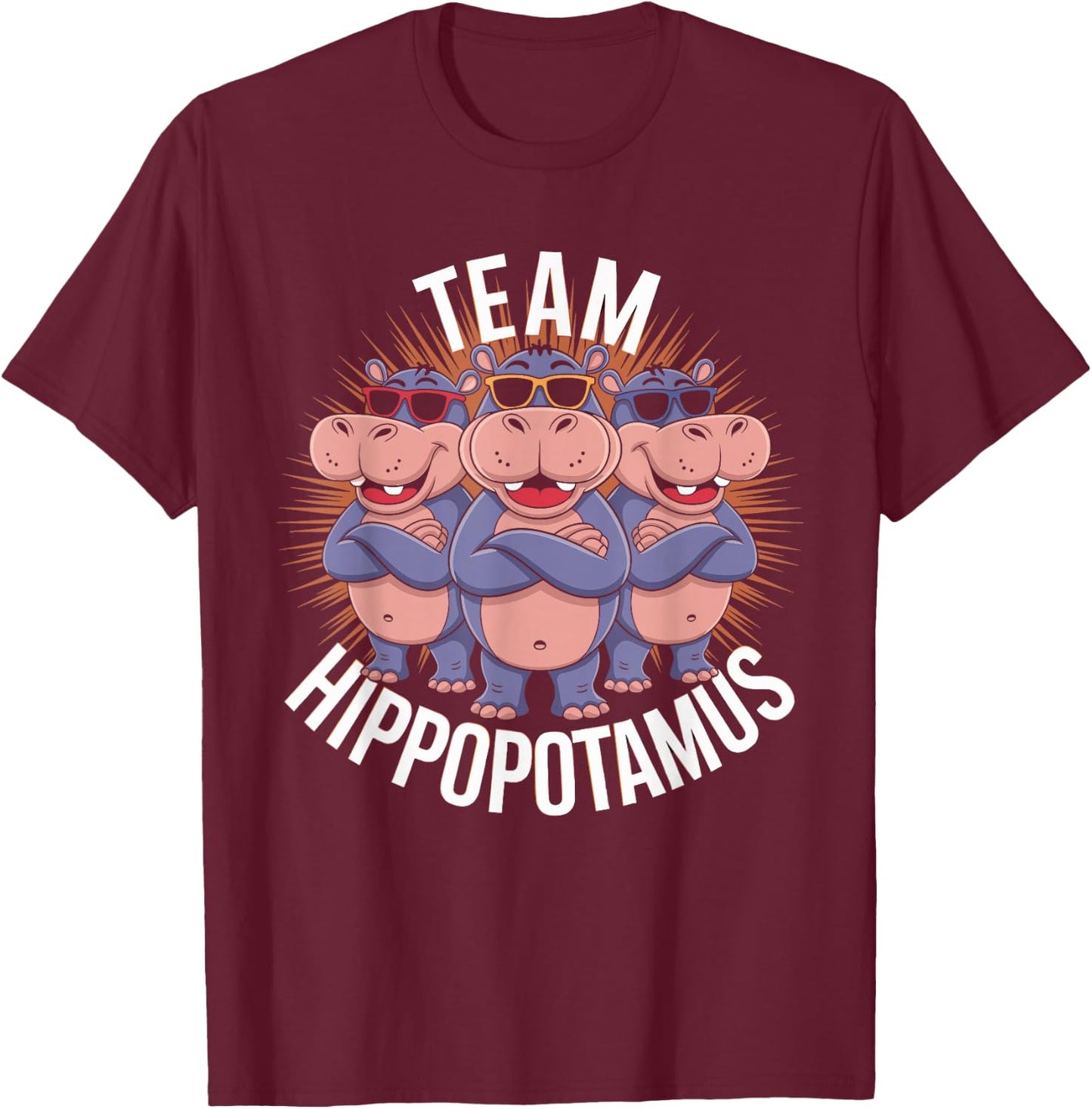 Team Hippopotamus Stuff | Hippo Costume | Products for Hippo T-Shirt - T-Shirt | Maroon