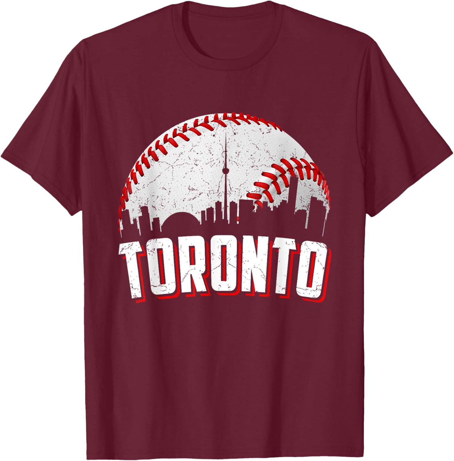 Vintage Baseball Graphic Toronto Women Kids T-Shirt - T-Shirt | Maroon