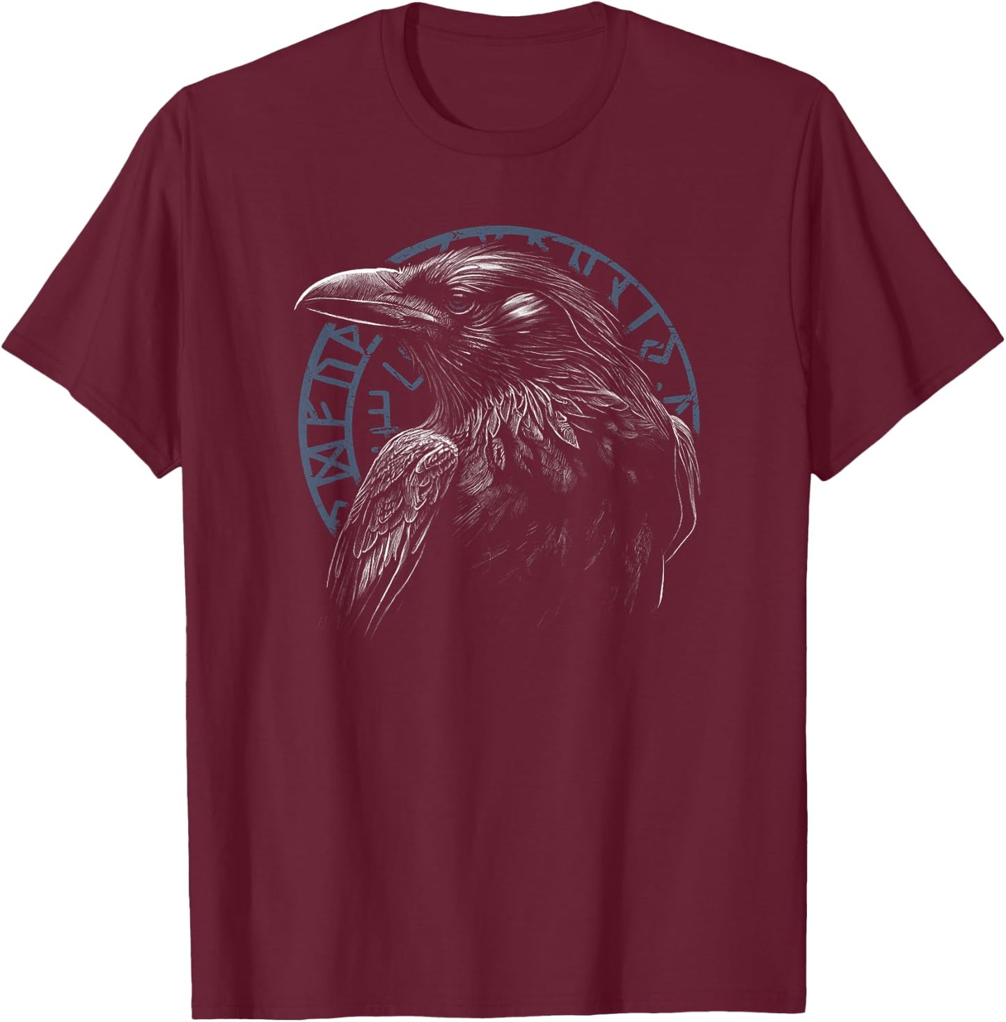 Nordic Mythology Black Raven Walhalla , black T-Shirt - T-Shirt | Maroon