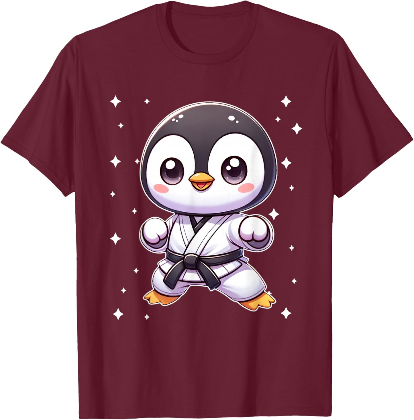 Cute kawaii karate penguin Martial Arts T-Shirt - T-Shirt | Maroon