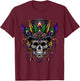 Mardi Gras Skull Top Hat New Orleans Witch Doctor Voodoo T-Shirt - T-Shirt | Maroon