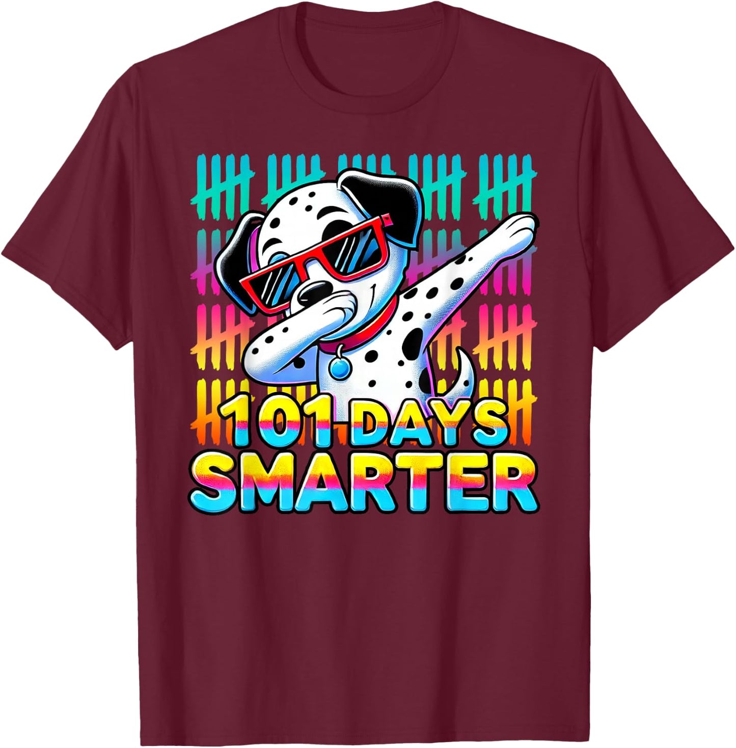 101 Days Smarter Dalmatiner T-Shirt - T-Shirt | Maroon