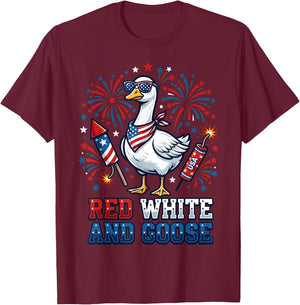 Goose 4th of July Patriotic USA T-Shirt - T-Shirt | Maroon