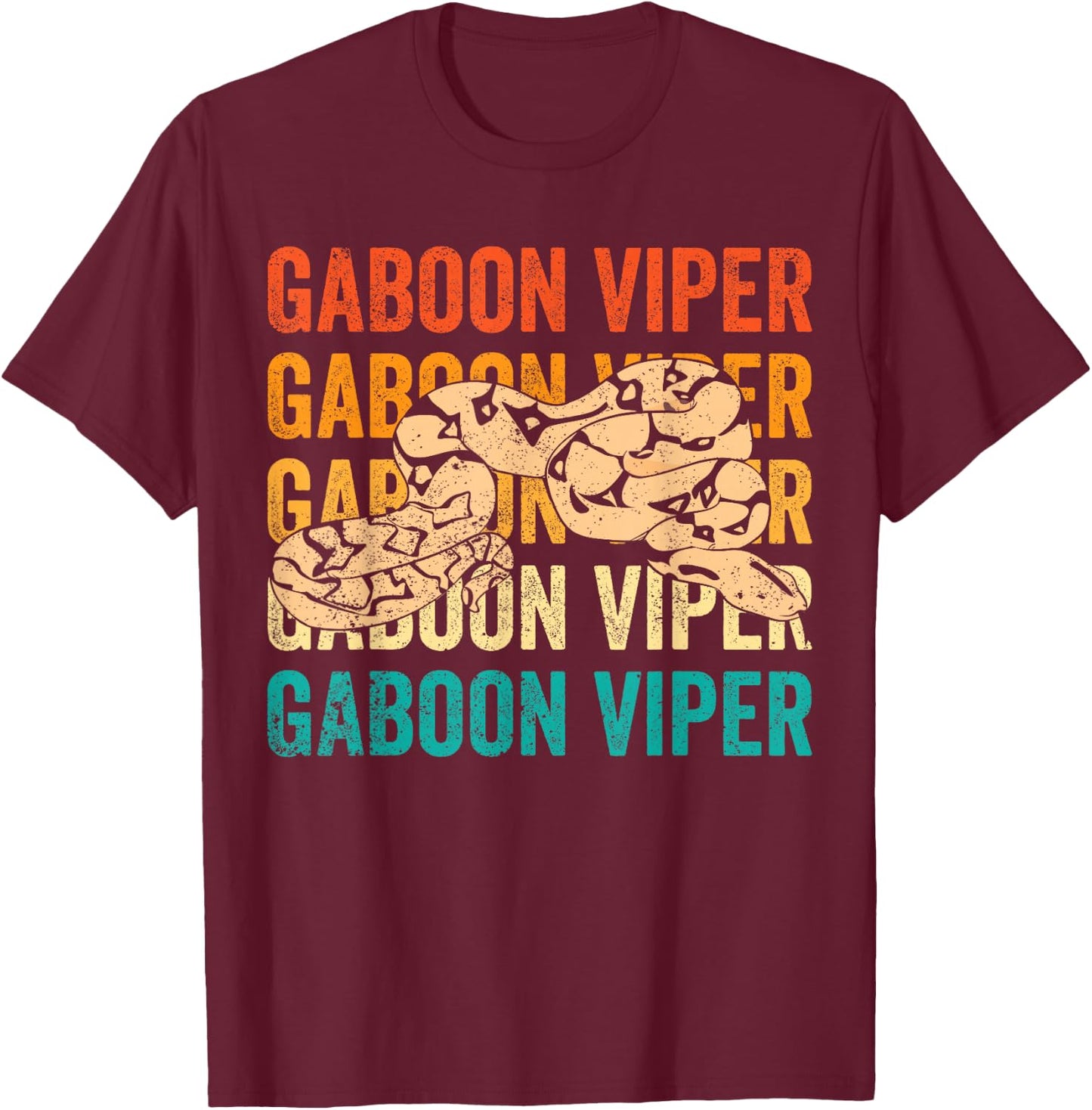 Gaboon Viper Retro T-Shirt - T-Shirt | Maroon