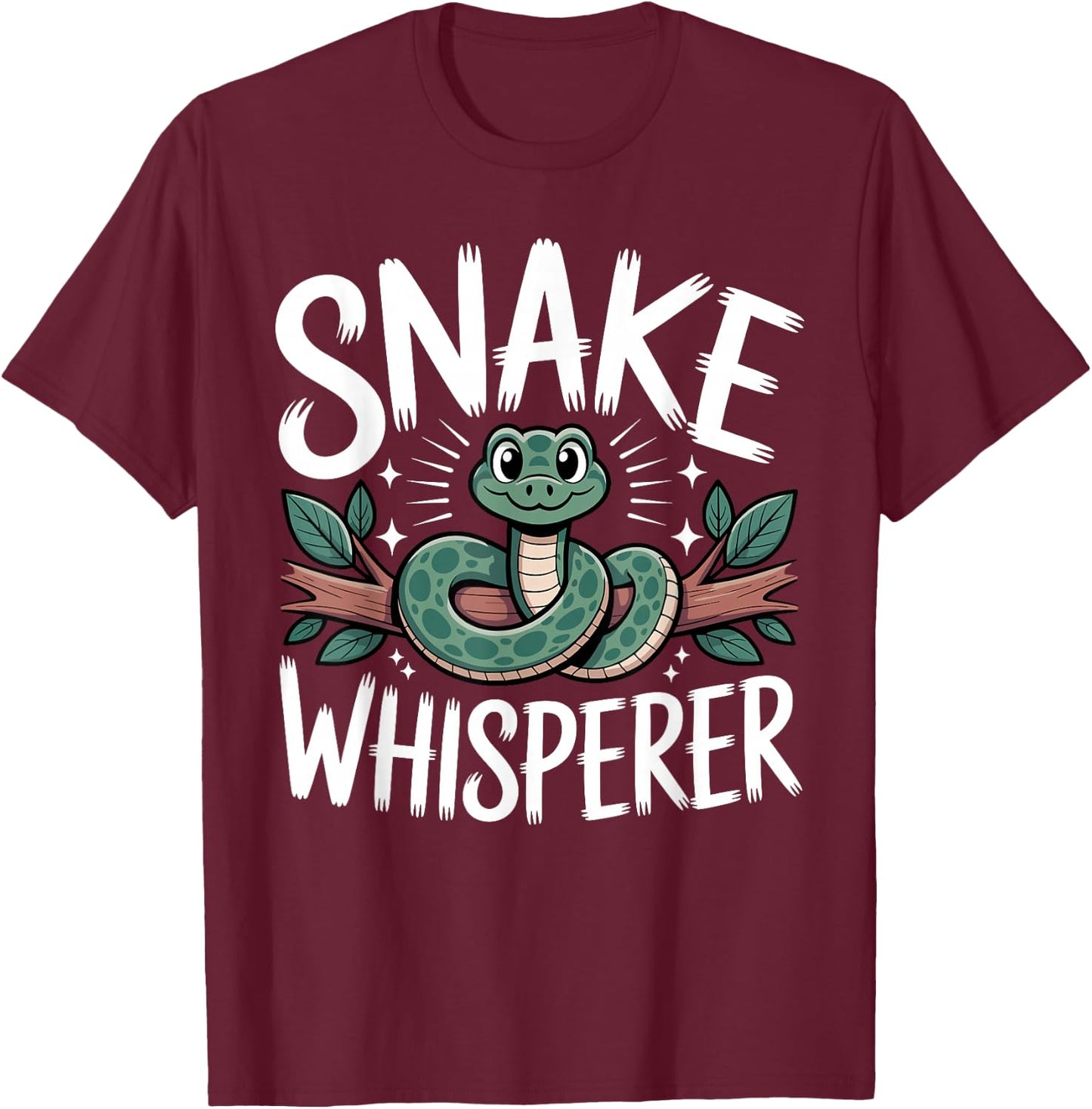 Funny Snake Design Women Kids Snake Whisperer T-Shirt - T-Shirt | Maroon