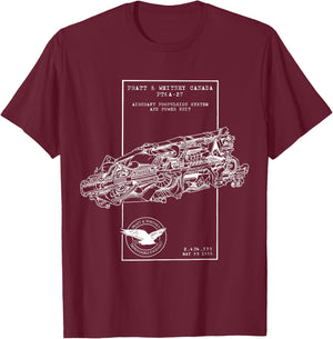 PT6 A 27 Turbine Engine Cross Section T-Shirt - T-Shirt | Maroon