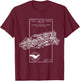 PT6 A 27 Turbine Engine Cross Section T-Shirt - T-Shirt | Maroon