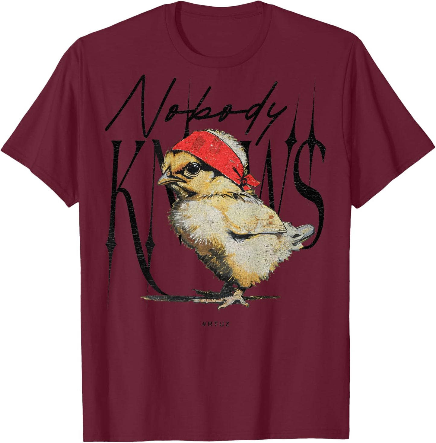 Hip Hop Vintage Hipster Y2K Edgy Urban Backprint Streetwear T-Shirt - T-Shirt | Maroon