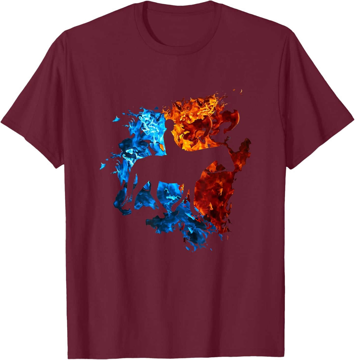 Reitsport Reitsport, Rot / Blau T-Shirt - T-Shirt | Maroon