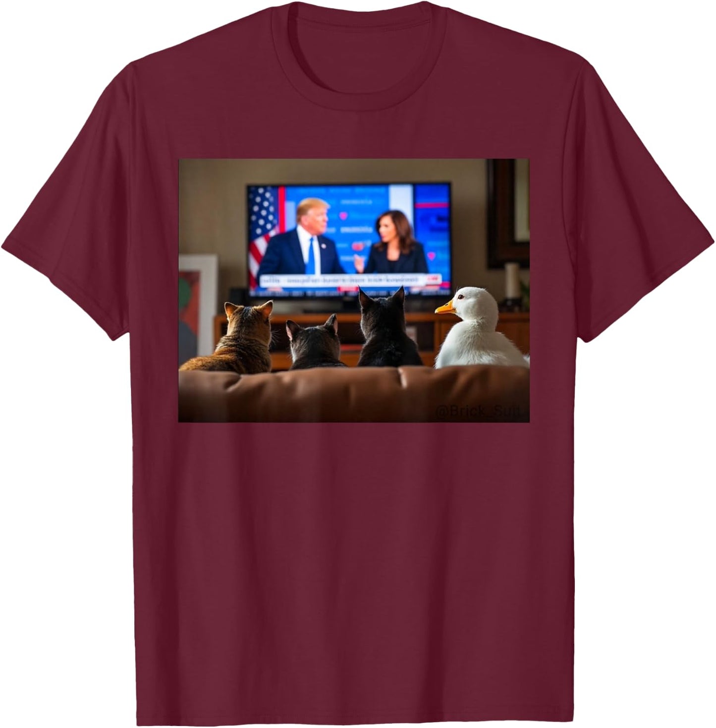 Cats And The Ducks Trump Shirt, Cats And The Ducks Trump T-Shirt - T-Shirt | Maroon