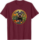 Girls Cute Flowers Floral Miniature Schnauzer Lover T-Shirt - T-Shirt | Maroon