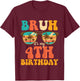 Kids Bruh My 4th Birthday Beach Sunglasses 4 Bday Boys Girls Kids T-Shirt - T-Shirt | Maroon