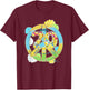 Born in 1956 Colorful Flower Power Retro Number Art T-Shirt - T-Shirt | Maroon