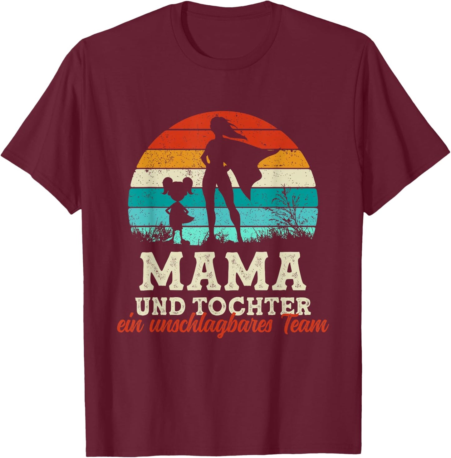 Team Mama Und Tochter Superheld Muttertag Stolze Super Mama T-Shirt - T-Shirt | Maroon