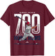 BallPark MVP Albert Pujols 700 Home Runs St Louis MLBPA -Adults & Youth Black Cotton Short Sleeve T-Shirt - T-Shirt | Maroon