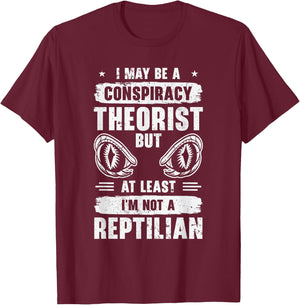 Lizard Reptilian Agenda Conspiracy Theory T-Shirt - T-Shirt | Maroon