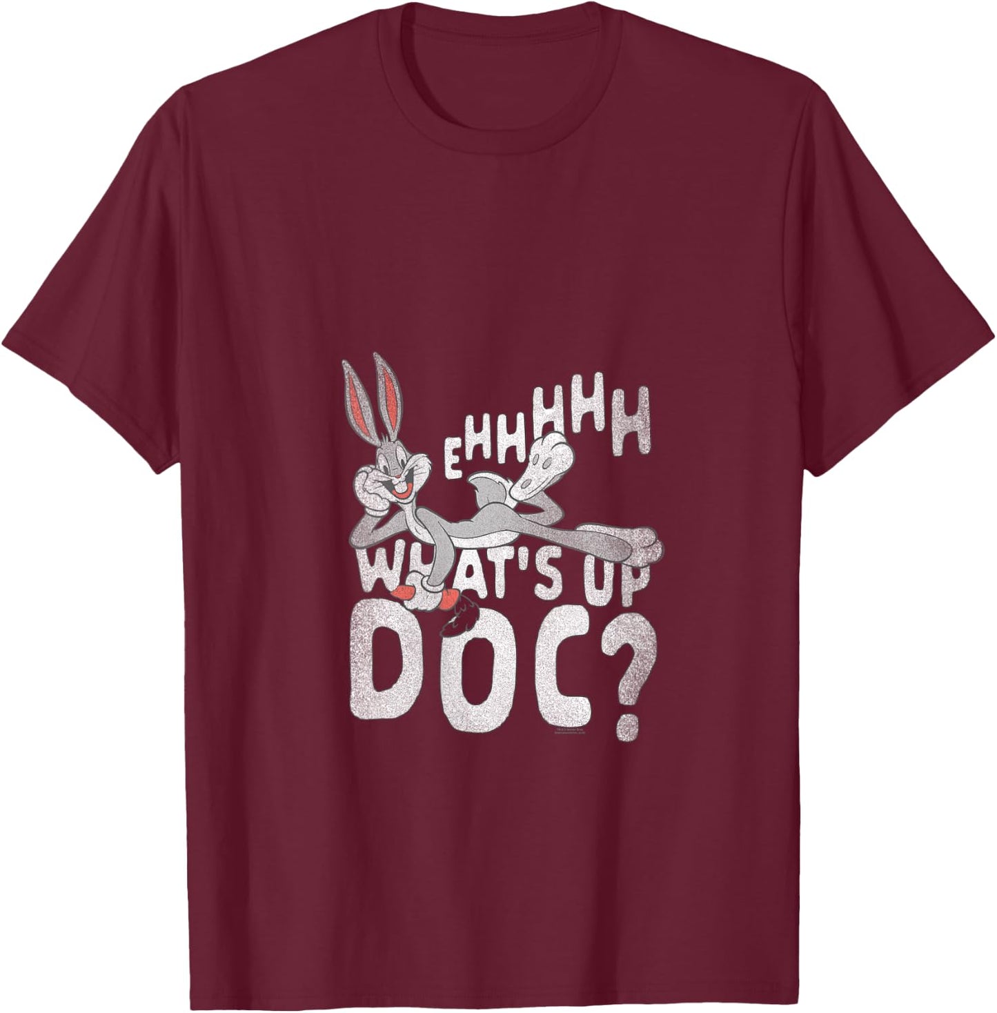 Looney Tunes Bugs Bunny What's Up Doc? V-Neck T-Shirt - T-Shirt | Maroon