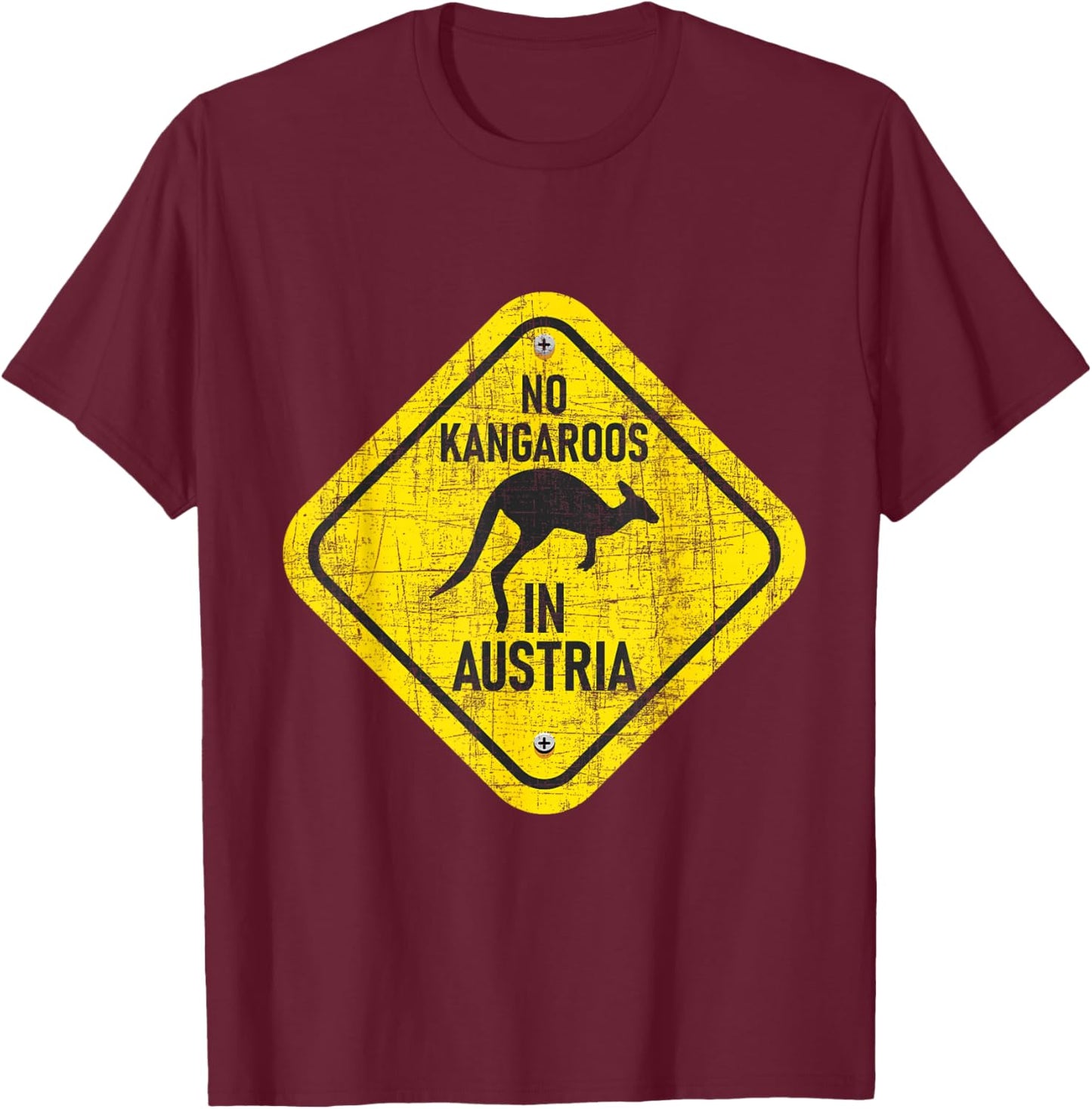 Zookeeper Wildlife Animal Lover with German Text "No Kangaroo in Austria, black T-Shirt - T-Shirt | Maroon
