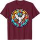 Heiliger Geist Taube Lob Jesus Heiliger Geist in Buntglas T-Shirt - T-Shirt | Maroon