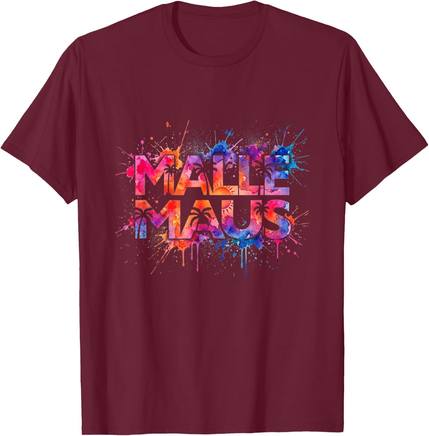 Malle Maus - Mallorca Party Outfit Junggesellinnenabschied T-Shirt - T-Shirt | Maroon