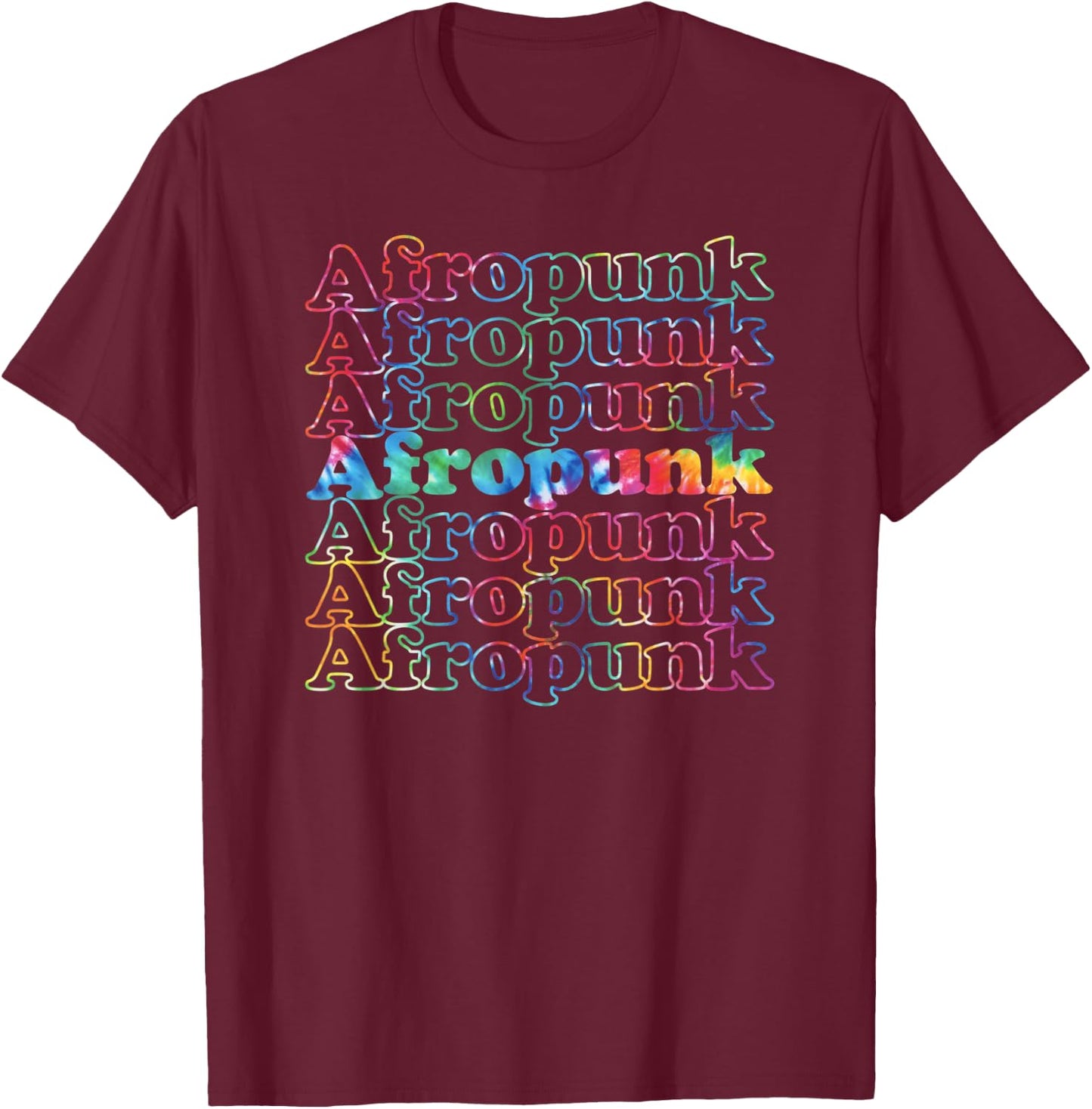 Afropunk Music Tie Dye T-Shirt - T-Shirt | Maroon