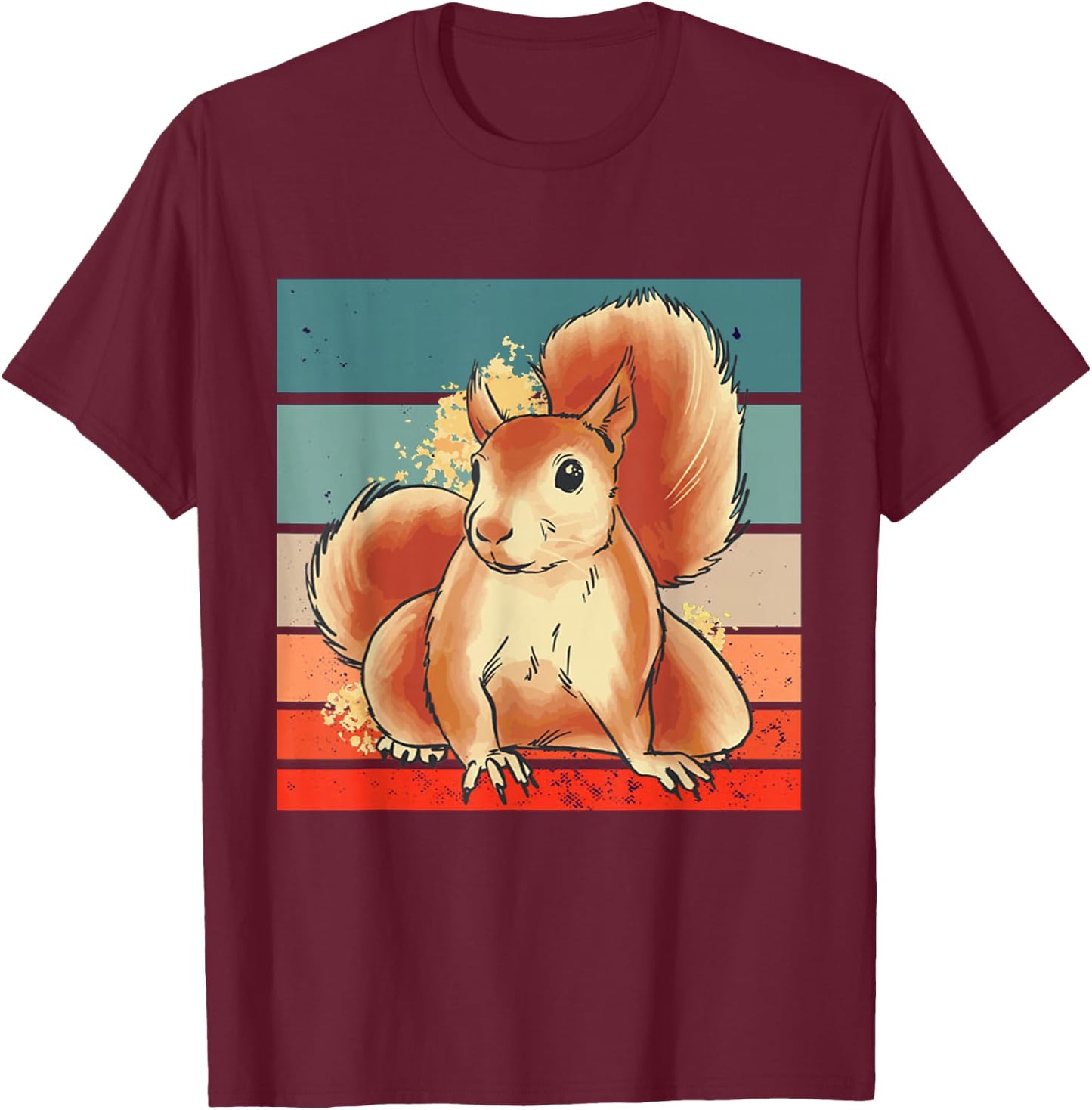 Cute watercolor Squirrel nature art animal lovers Art T-Shirt - T-Shirt | Maroon