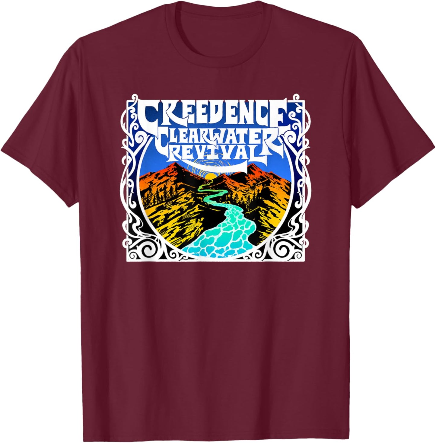 Creedence Clearwater Revival River , blue T-Shirt - T-Shirt | Maroon