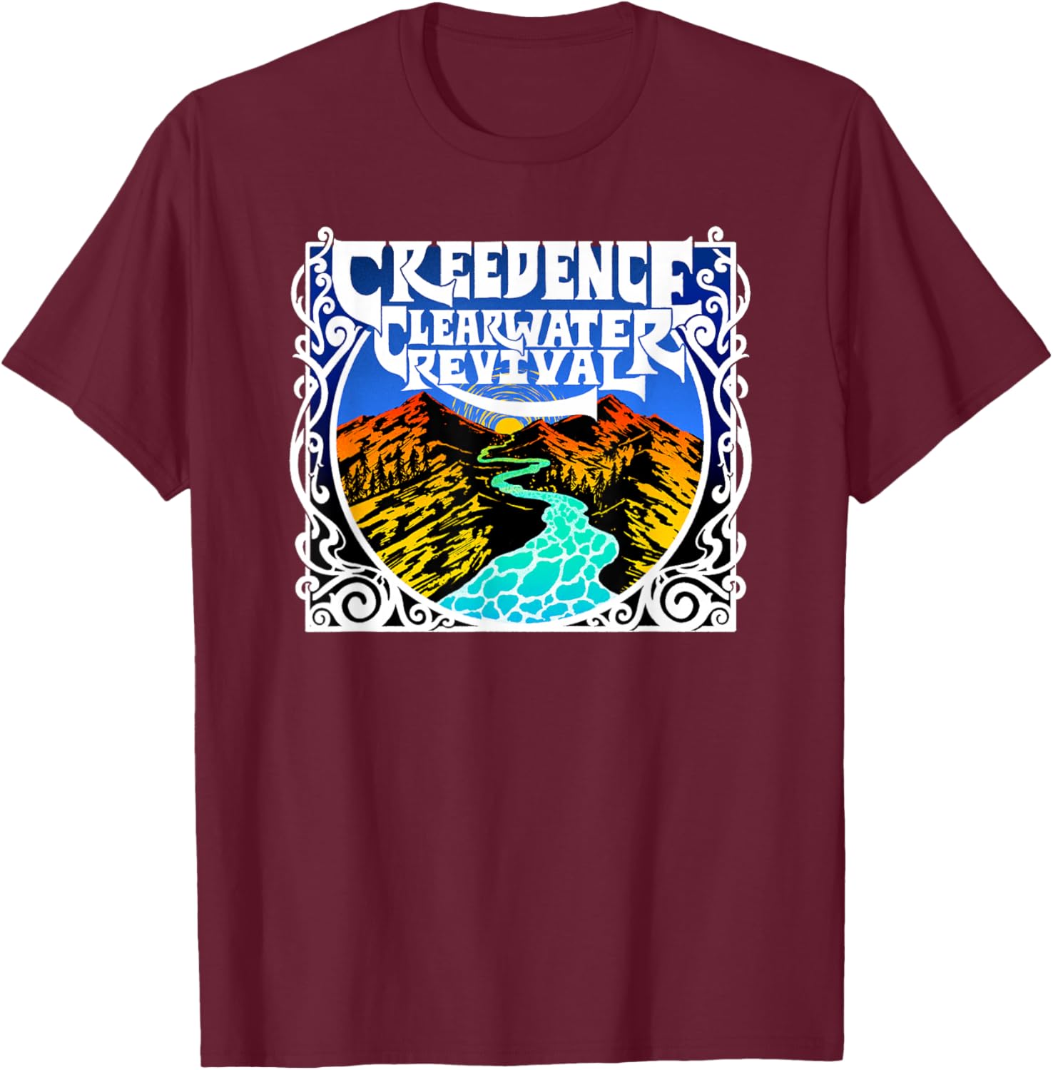Creedence Clearwater Revival River , blue T-Shirt - T-Shirt | Maroon