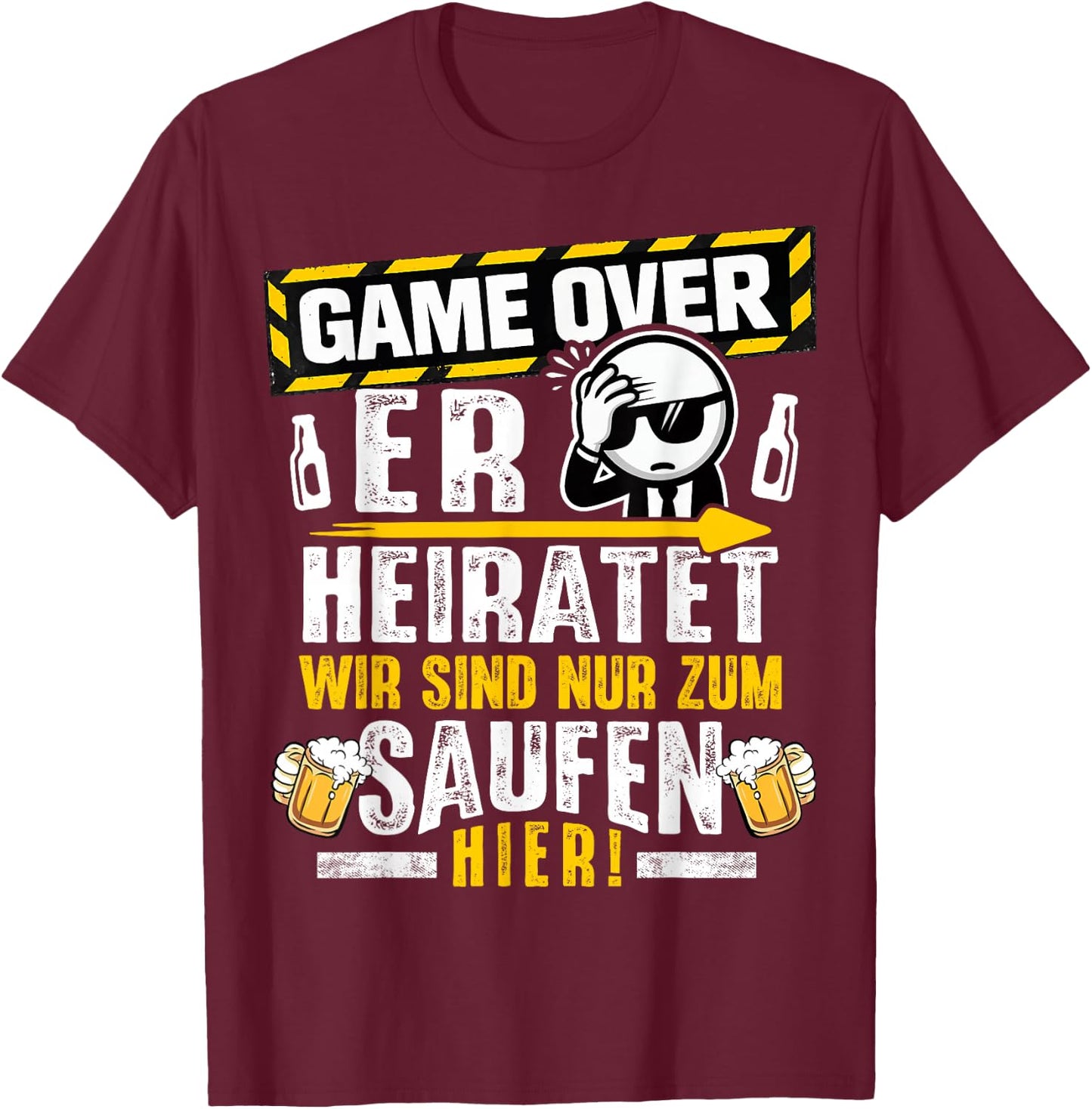 JGA Männer Junggesellenabschied Team Bräutigam JGA T-Shirt - T-Shirt | Maroon