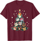 Merry Catmas Funny Christmas Tree, Cats Xmas Meow Christmas T-Shirt - T-Shirt | Maroon