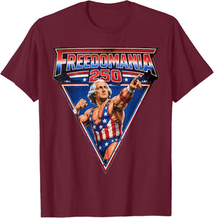 George Washington Freedomania 250 Years 4th of July T-Shirt - T-Shirt | Maroon