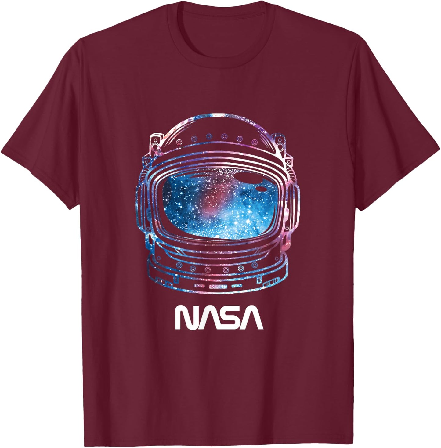 NASA Galaxy Lineart Fill Helmet Small T-Shirt - T-Shirt | Maroon