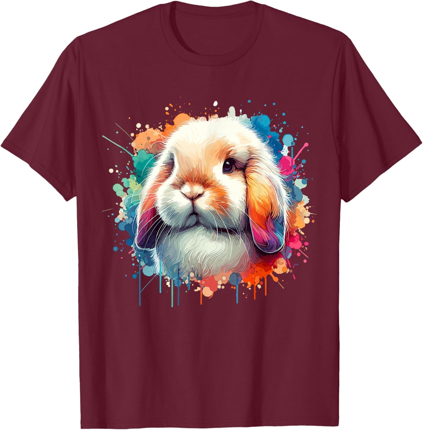 Holland Lop Bunny Easter Mini Lop Cute T-Shirt - T-Shirt | Maroon