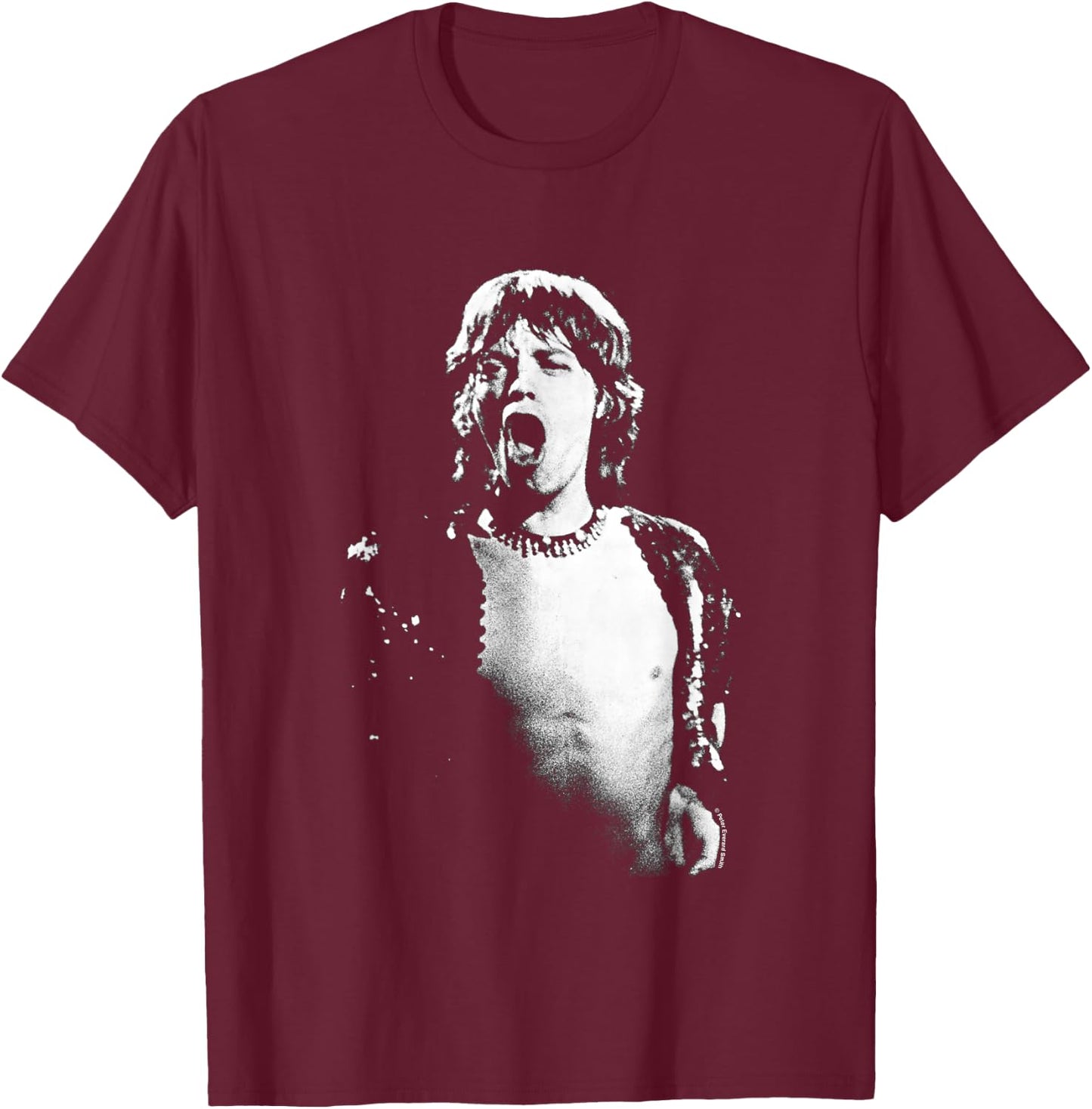 Mick Jagger 1971 Rolling Stones Live by Everard Smith T-Shirt - T-Shirt | Maroon
