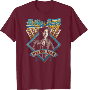 Billy Joel - The Piano Man T-Shirt - T-Shirt | Maroon