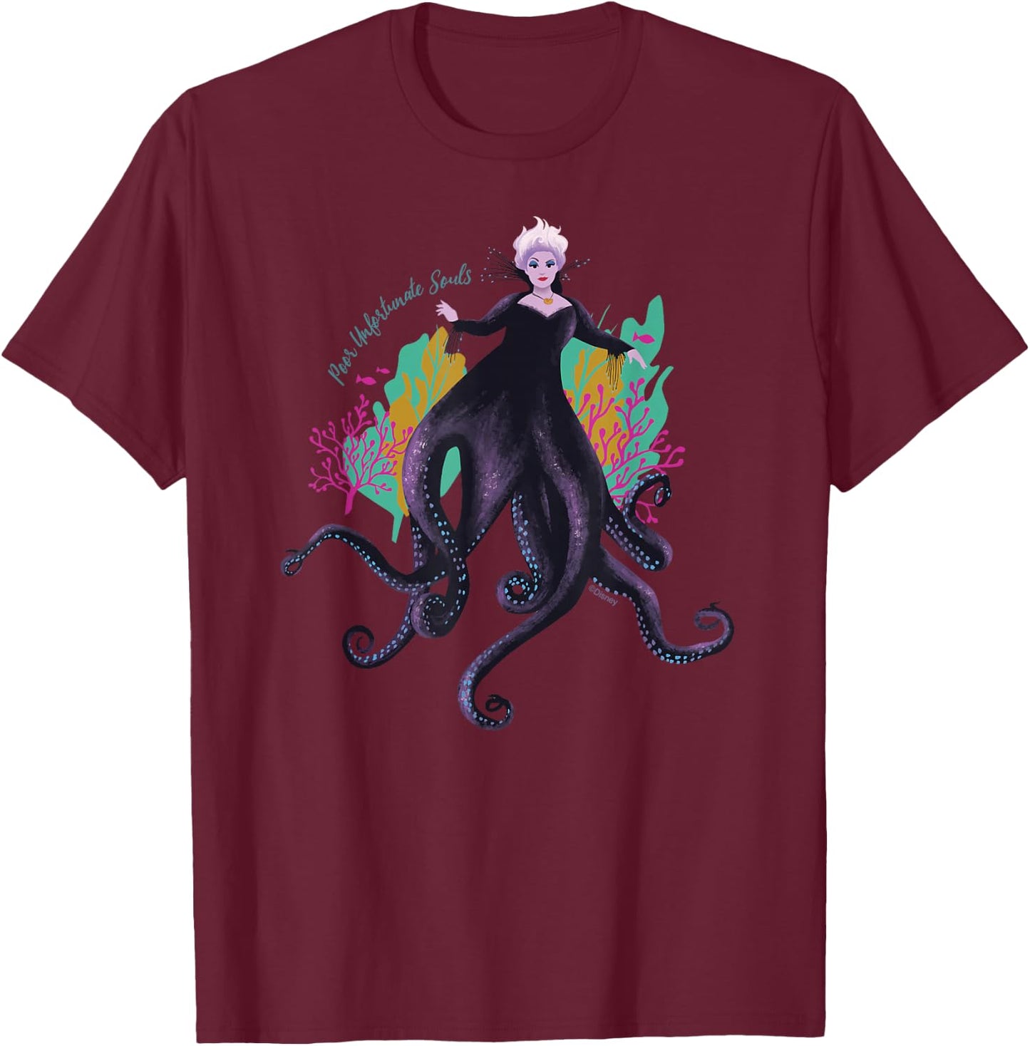 Disney The Little Mermaid Ursula Unfortunate Souls T-Shirt - T-Shirt | Maroon