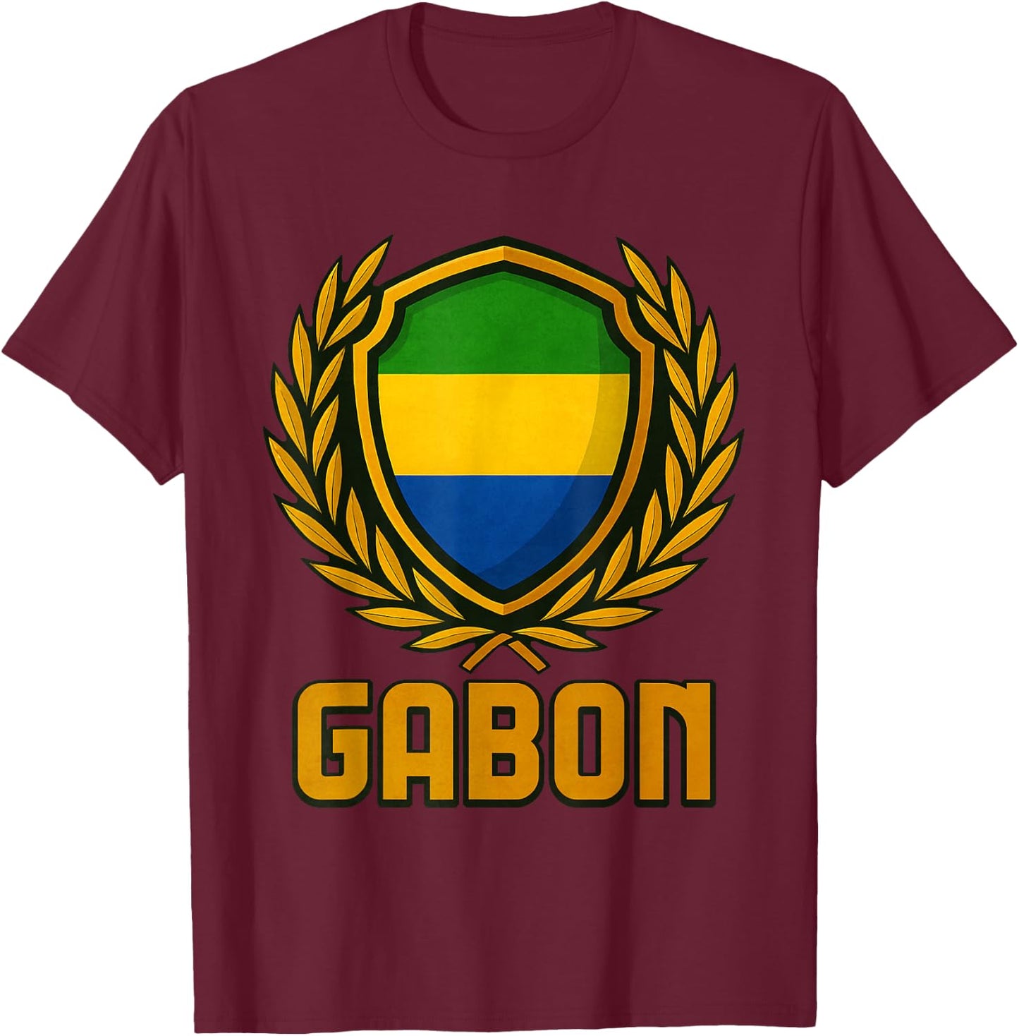 Gabon Emblem T-Shirt - T-Shirt | Maroon