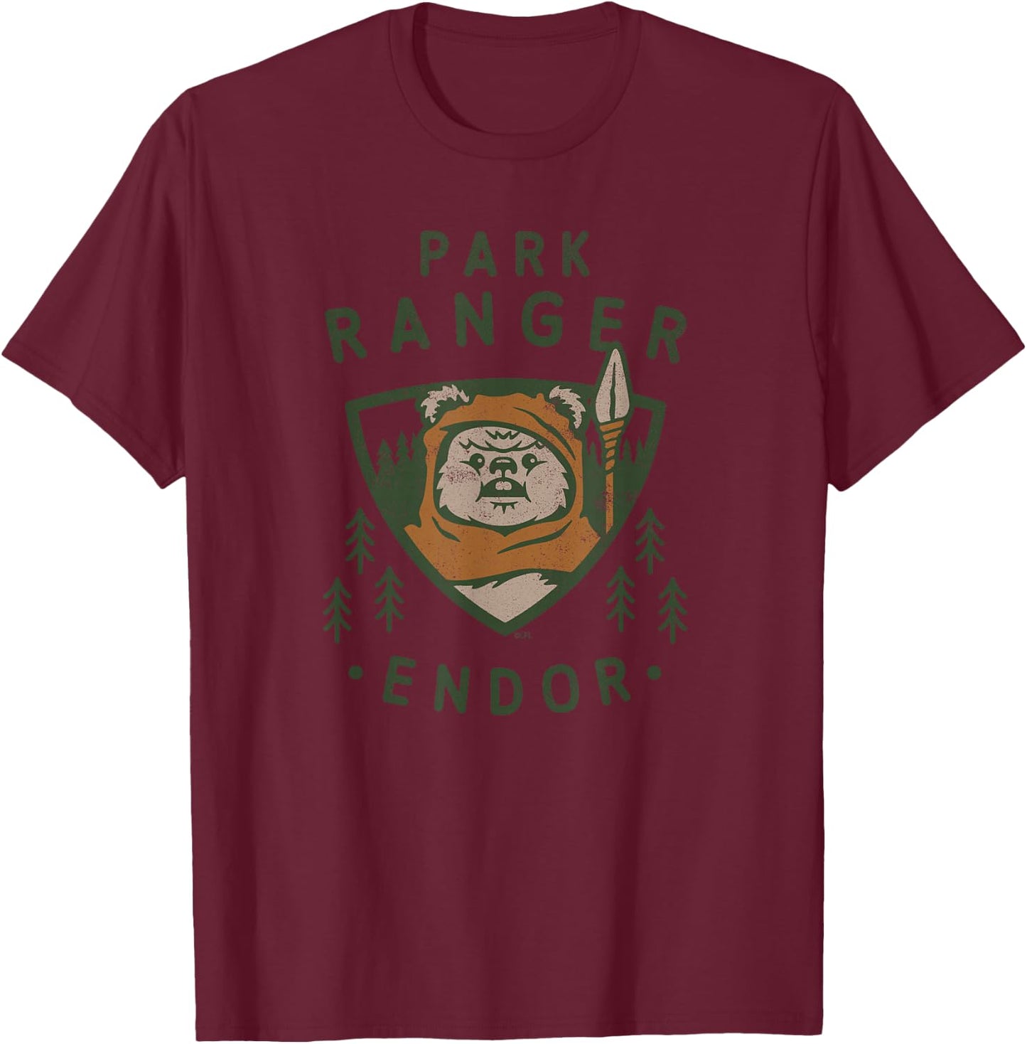 Star Wars Ewok Park Ranger Endor , black T-Shirt - T-Shirt | Maroon