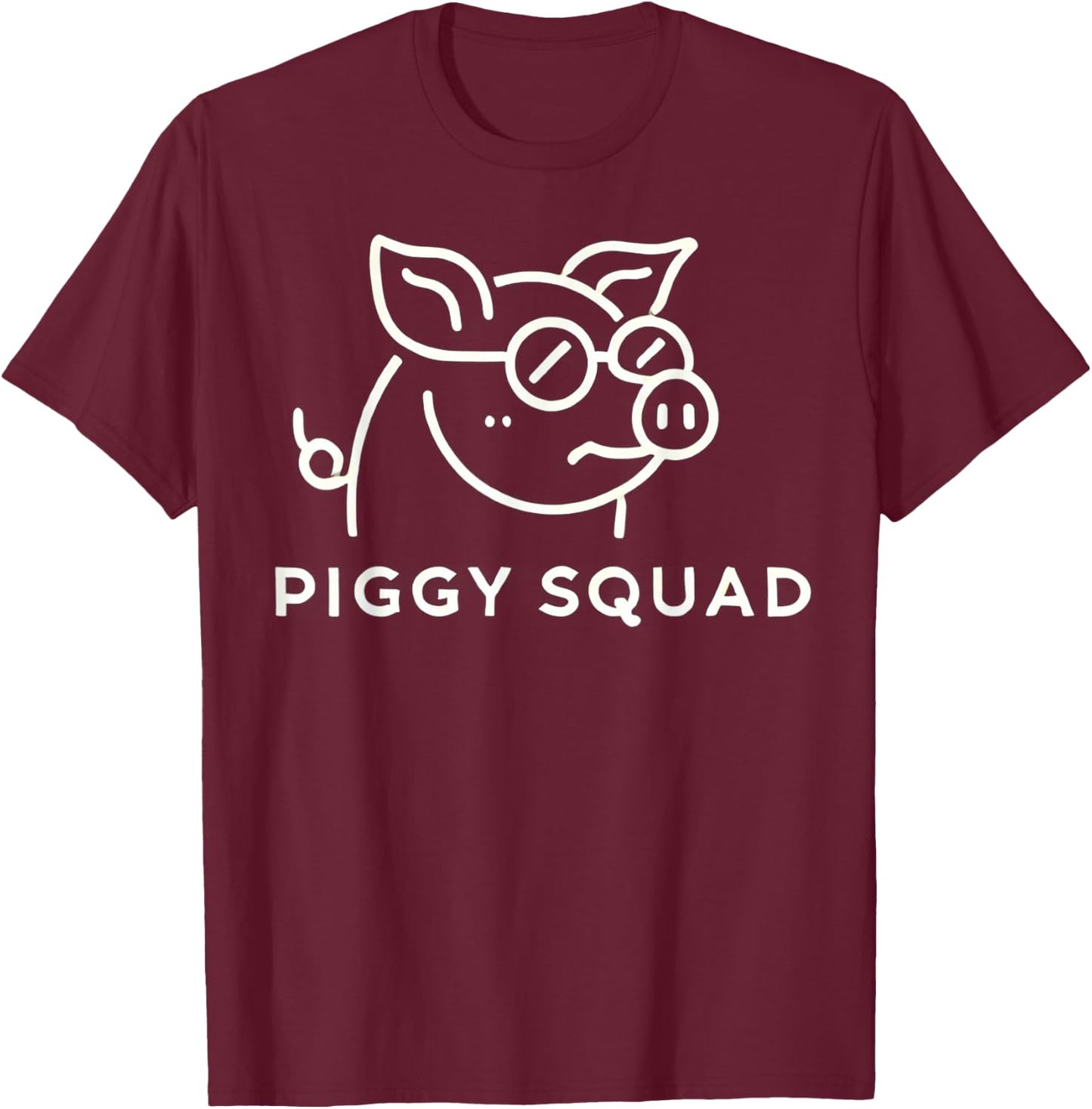 Piggy Squad Cute Pig Design for Animal Lovers T-Shirt - T-Shirt | Maroon