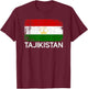 Tajikistanische Flagge | Vintage-Geschenk hergestellt in Tajikistan T-Shirt - T-Shirt | Maroon