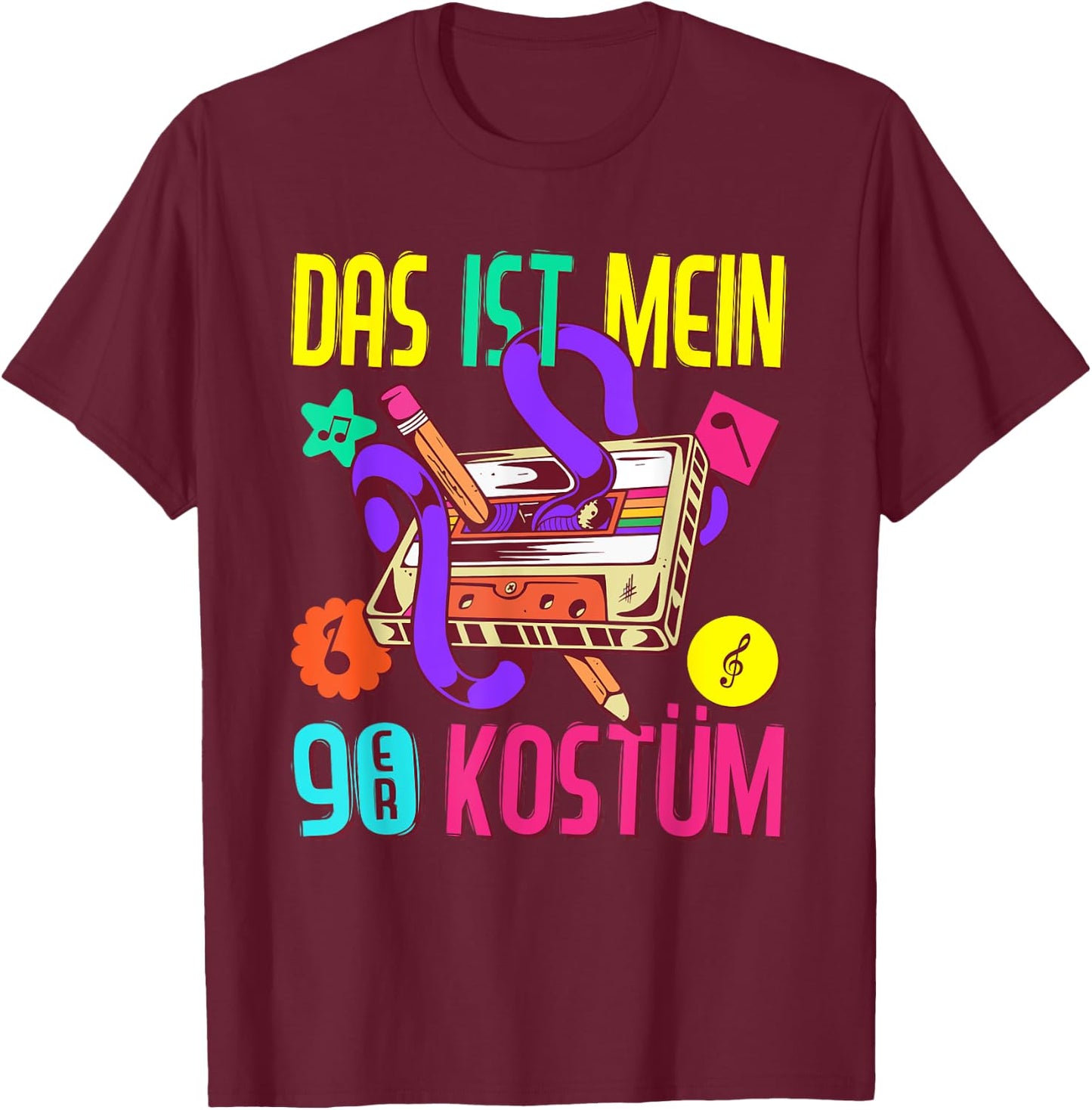 90er Jahre Outfit Damen Herren | Das ist mein 90er Kostüm T-Shirt - T-Shirt | Maroon