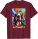 Mom & Dad of a Basshole - Basset Hound with Glasses -Adults Black Short Sleeve T-Shirt - T-Shirt | Maroon