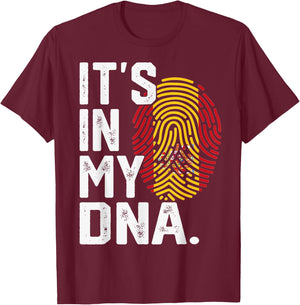 Spanien Roots Flagge Fingerabdruck Grafik Patriotisch T-Shirt - T-Shirt | Maroon