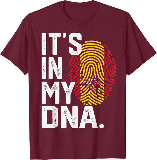 Spanien Roots Flagge Fingerabdruck Grafik Patriotisch T-Shirt - T-Shirt | Maroon