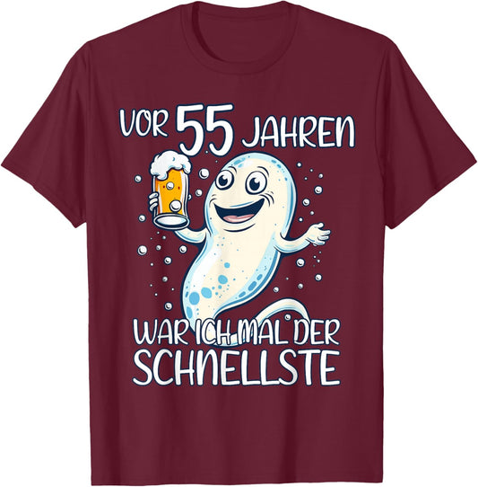 VOR 55 JAHREN WAR ICH MAL DER SCHNELLSTE Geburtstag T-Shirt - T-Shirt | Maroon