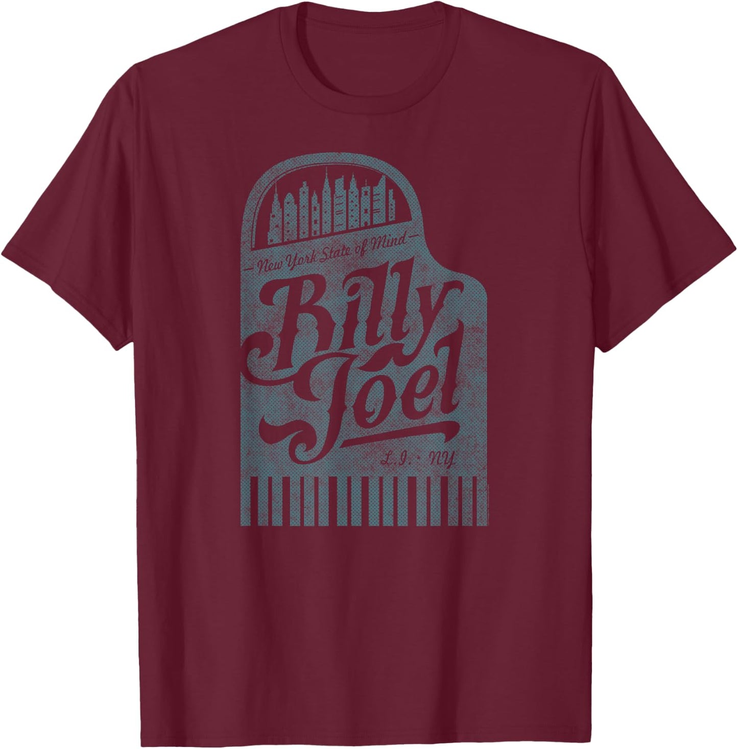 Billy Joel - L.I. x N.Y. T-Shirt - T-Shirt | Maroon