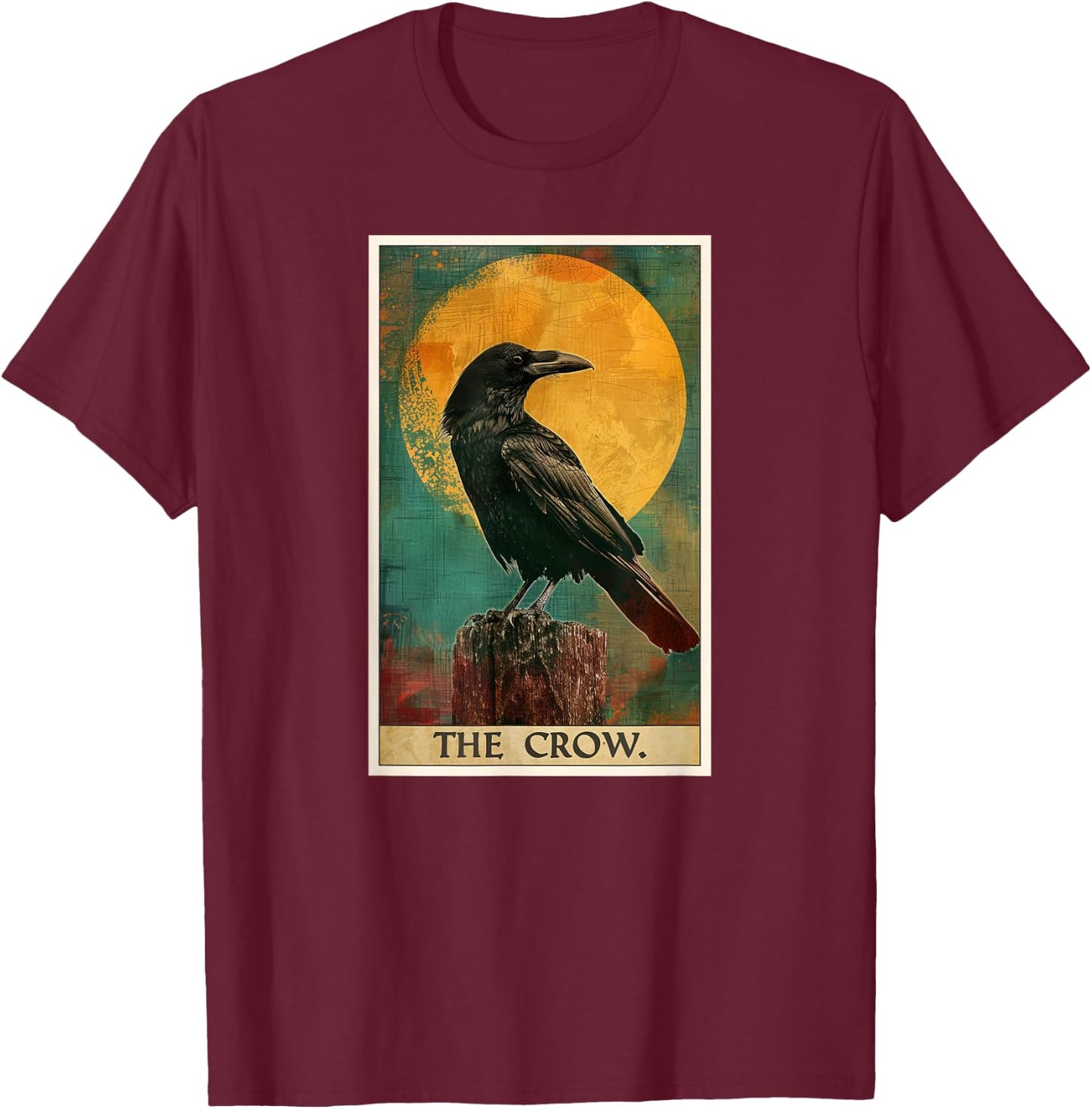 Crow Tarot Card Crows Crow T-Shirt - T-Shirt | Maroon