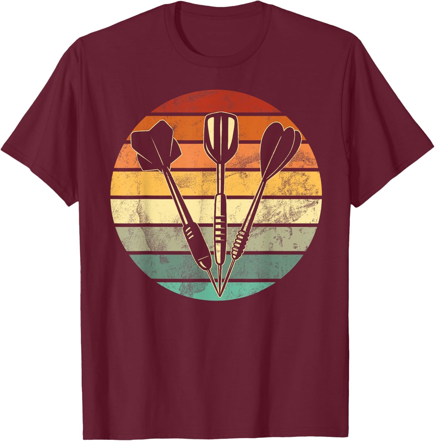 Retro Dartboard 180 Men's , black T-Shirt - T-Shirt | Maroon